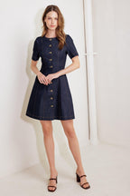 INDIGO TEMPO DENIM MINI DRESS Flying Tomato