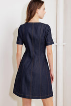 INDIGO TEMPO DENIM MINI DRESS Flying Tomato