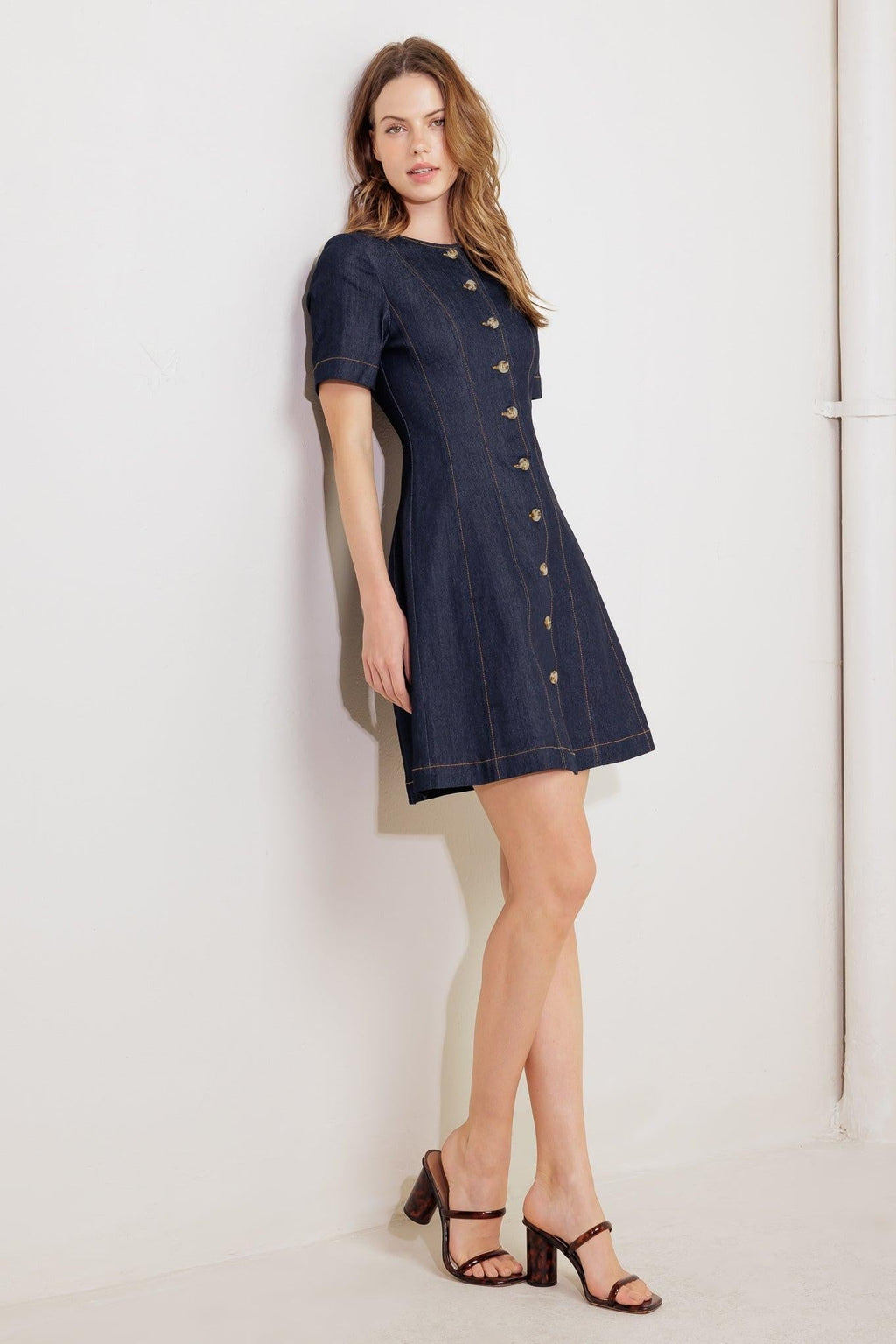 INDIGO TEMPO DENIM MINI DRESS Flying Tomato