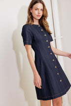 INDIGO TEMPO DENIM MINI DRESS Flying Tomato