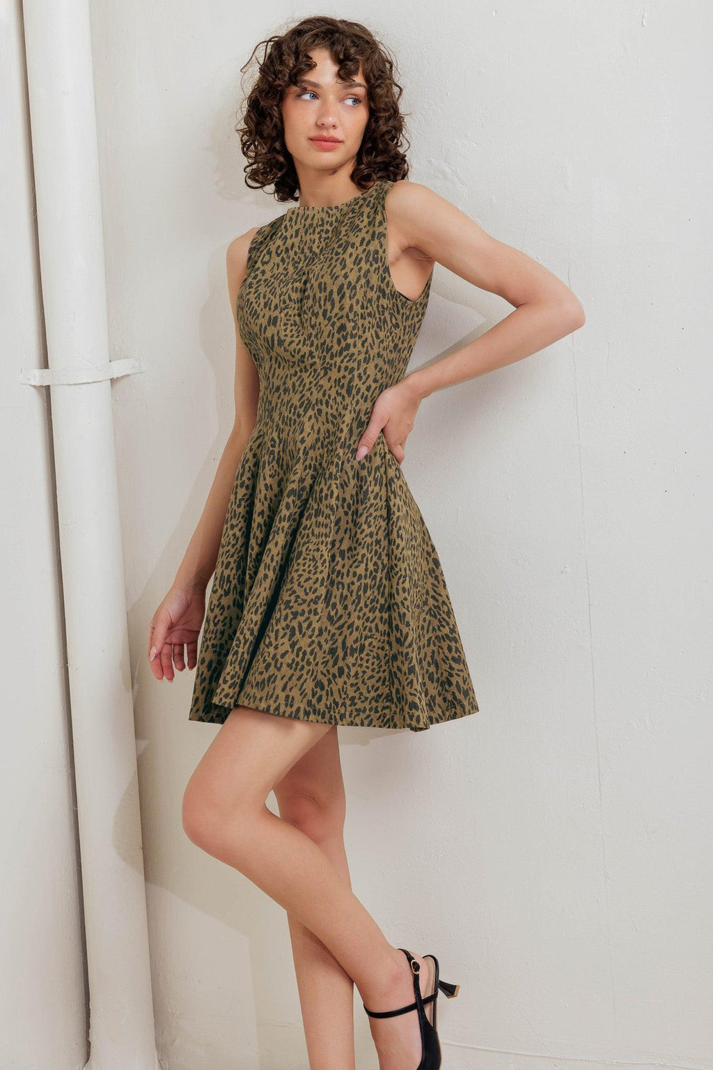 LEO LOVER WOVEN MINI DRESS Flying Tomato