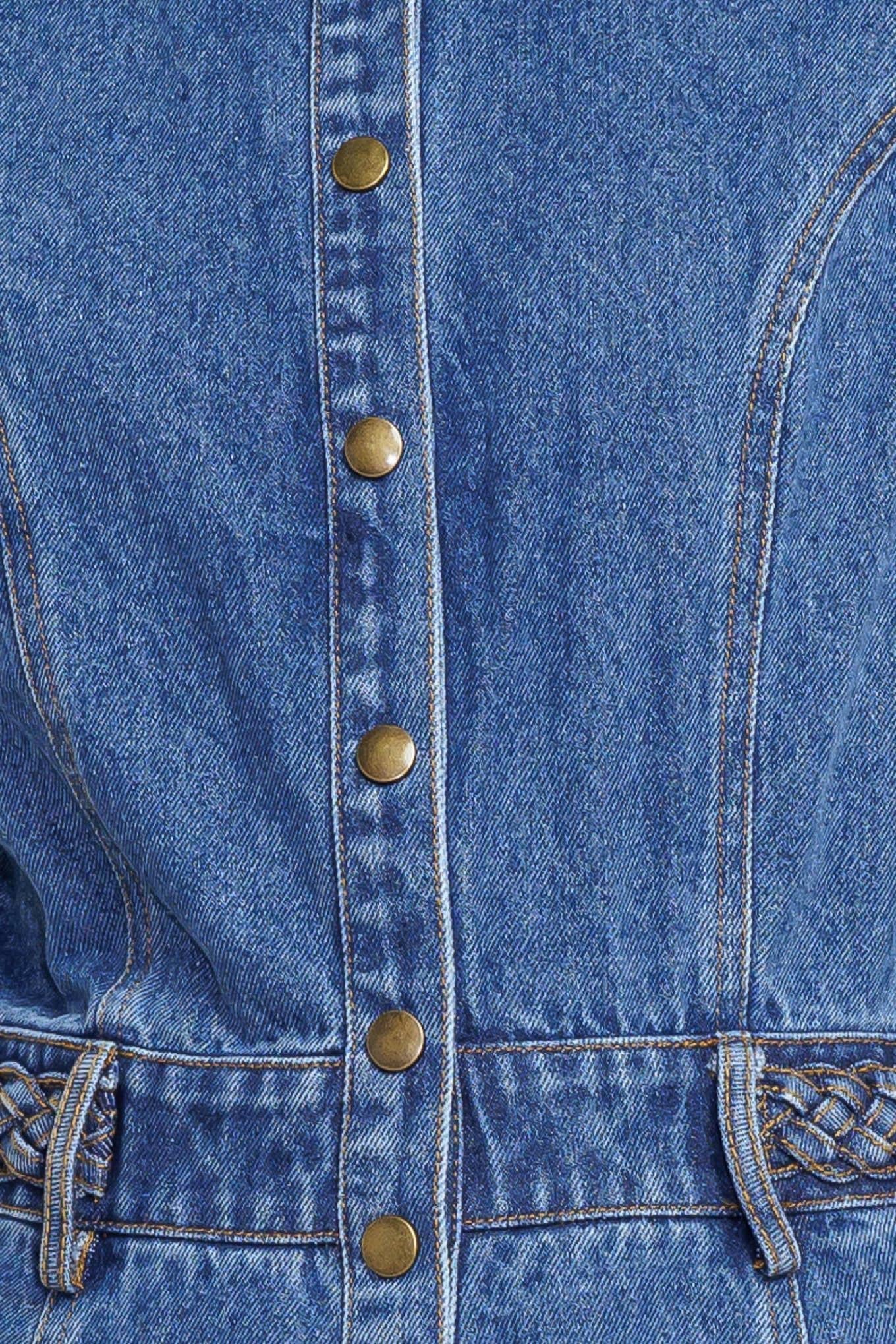 HIDDEN SMILE DENIM MIDI RESS Flying Tomato
