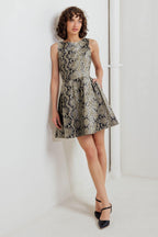 SNAKE GLAM FAUX LEATHER MINI DRESS Flying Tomato