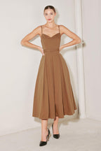 SUNSET SILHOUETTE WOVEN MIDI DRESS Flying Tomato