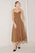 SUNSET SILHOUETTE WOVEN MIDI DRESS Flying Tomato