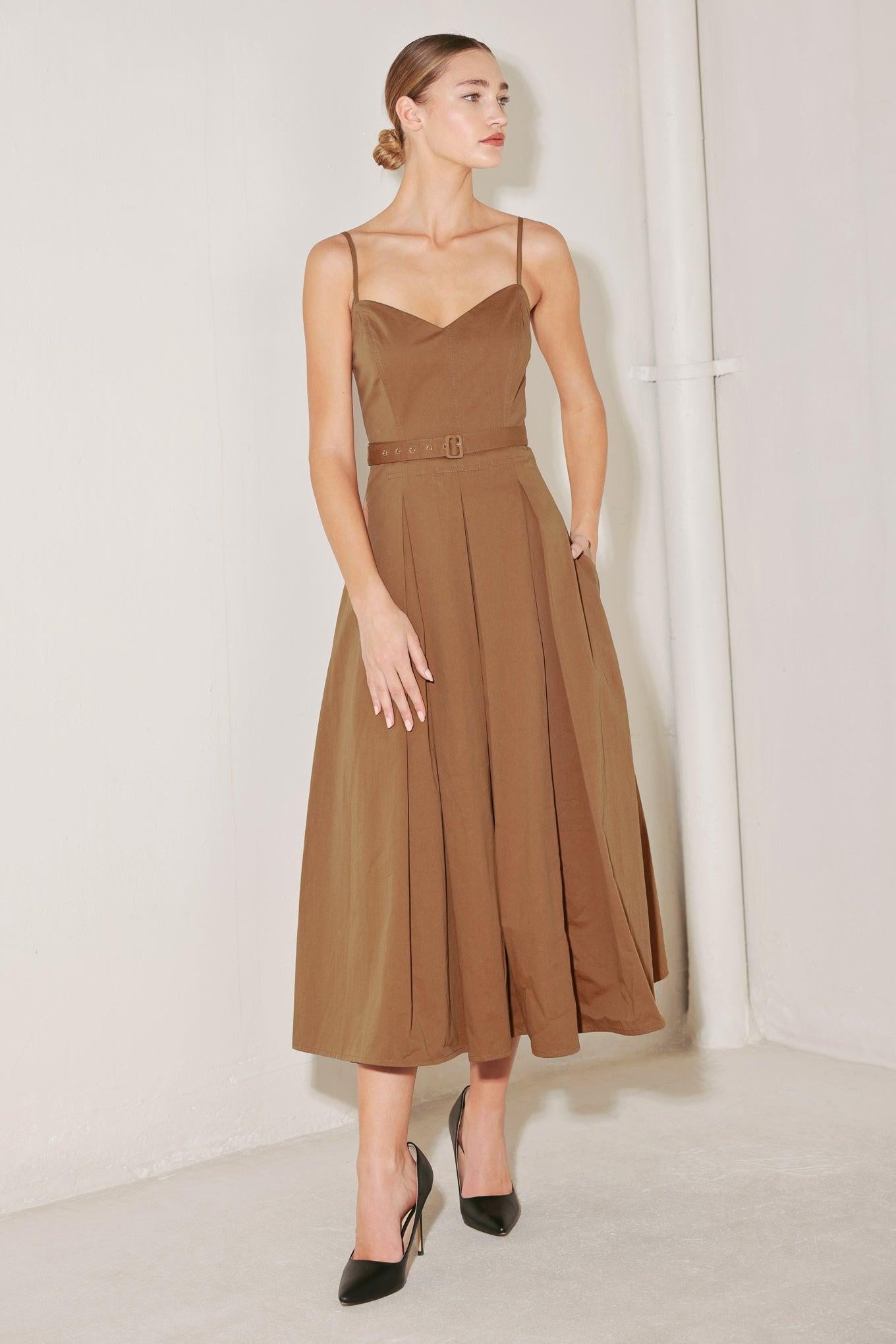 SUNSET SILHOUETTE WOVEN MIDI DRESS Flying Tomato