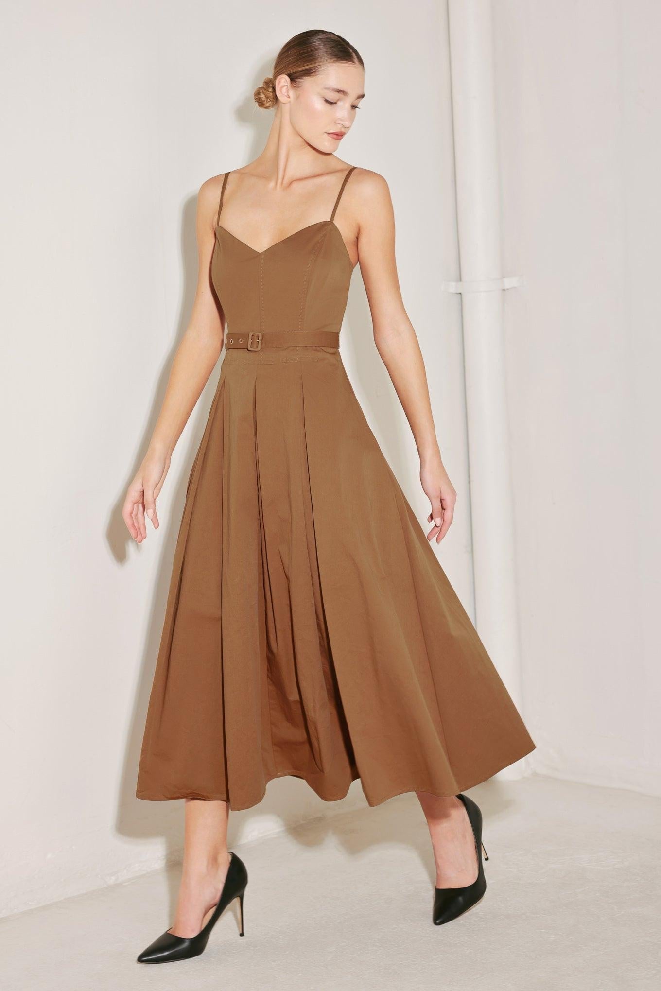 SUNSET SILHOUETTE WOVEN MIDI DRESS Flying Tomato