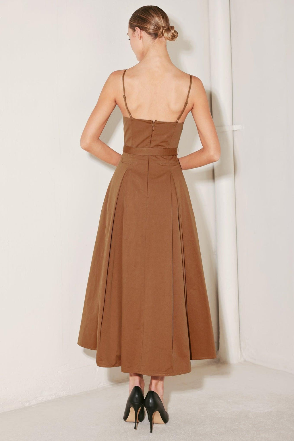 SUNSET SILHOUETTE WOVEN MIDI DRESS Flying Tomato