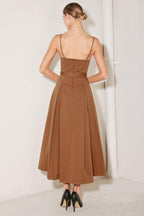 SUNSET SILHOUETTE WOVEN MIDI DRESS Flying Tomato