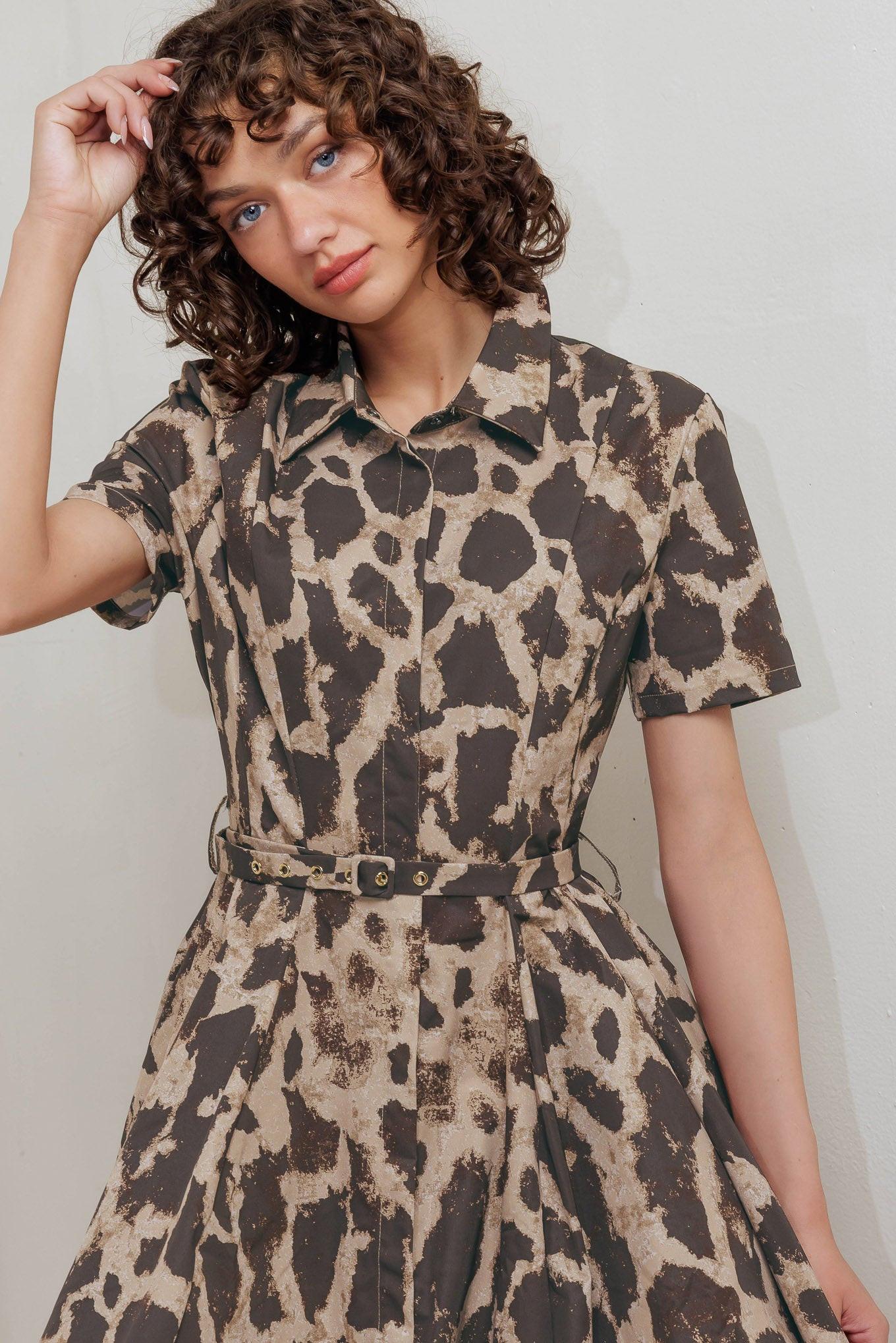 TAME GIRAFFE WOVEN MIDI DRESS Flying Tomato