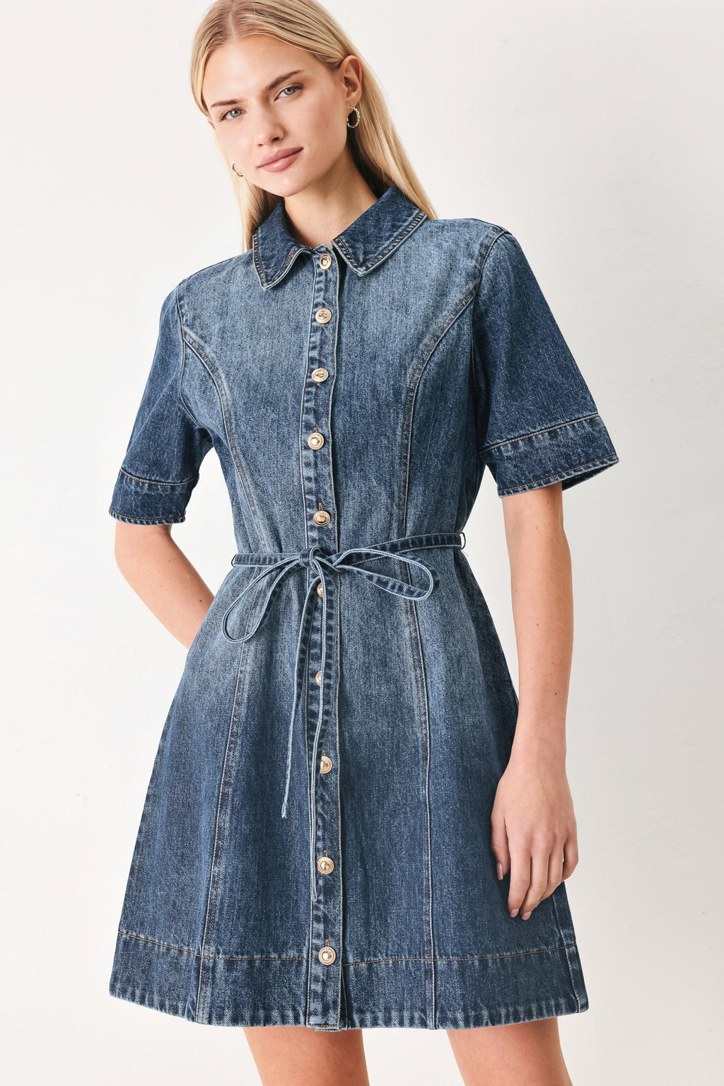 POWER IN DENIM MINI DRESS Flying Tomato