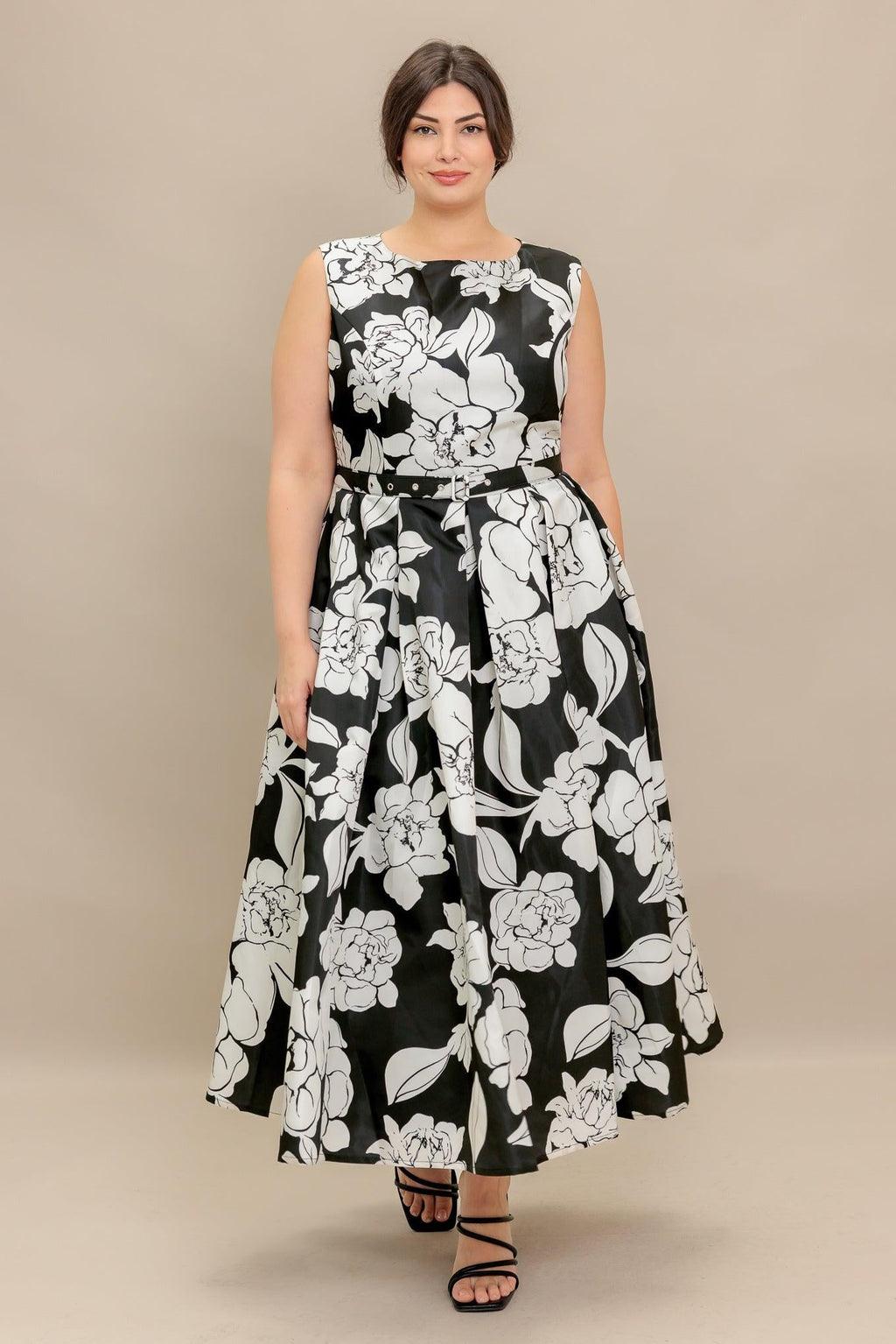 SILENT HEART BLACK WOVEN MIDI DRESS Flying Tomato