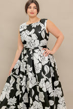 SILENT HEART BLACK WOVEN MIDI DRESS Flying Tomato