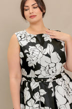 SILENT HEART BLACK WOVEN MIDI DRESS Flying Tomato