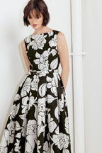 SILENT HEART BLACK WOVEN MIDI DRESS Flying Tomato