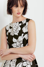 SILENT HEART BLACK WOVEN MIDI DRESS Flying Tomato