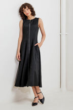URBAN FRAME WOVEN MIDI DRESS Flying Tomato