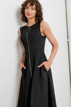 URBAN FRAME WOVEN MIDI DRESS Flying Tomato