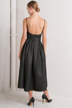 NOIR TAPESTRY WOVEN MIDI DRESS Flying Tomato