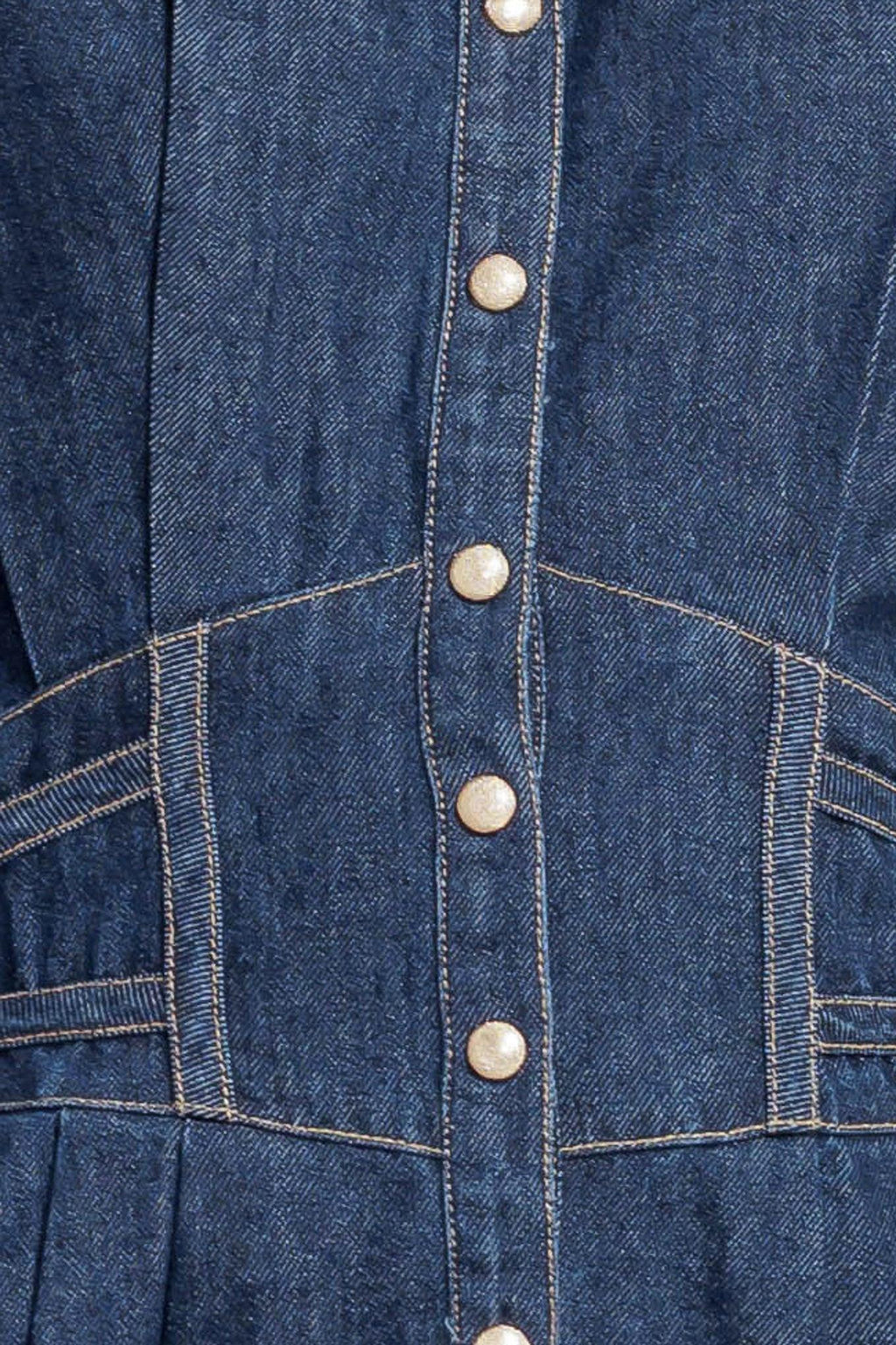 VINTAGE BLUES DENIM MIDI DRESS Flying Tomato