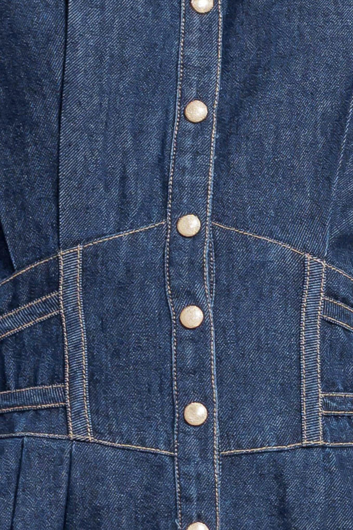 VINTAGE BLUES DENIM MIDI DRESS Flying Tomato