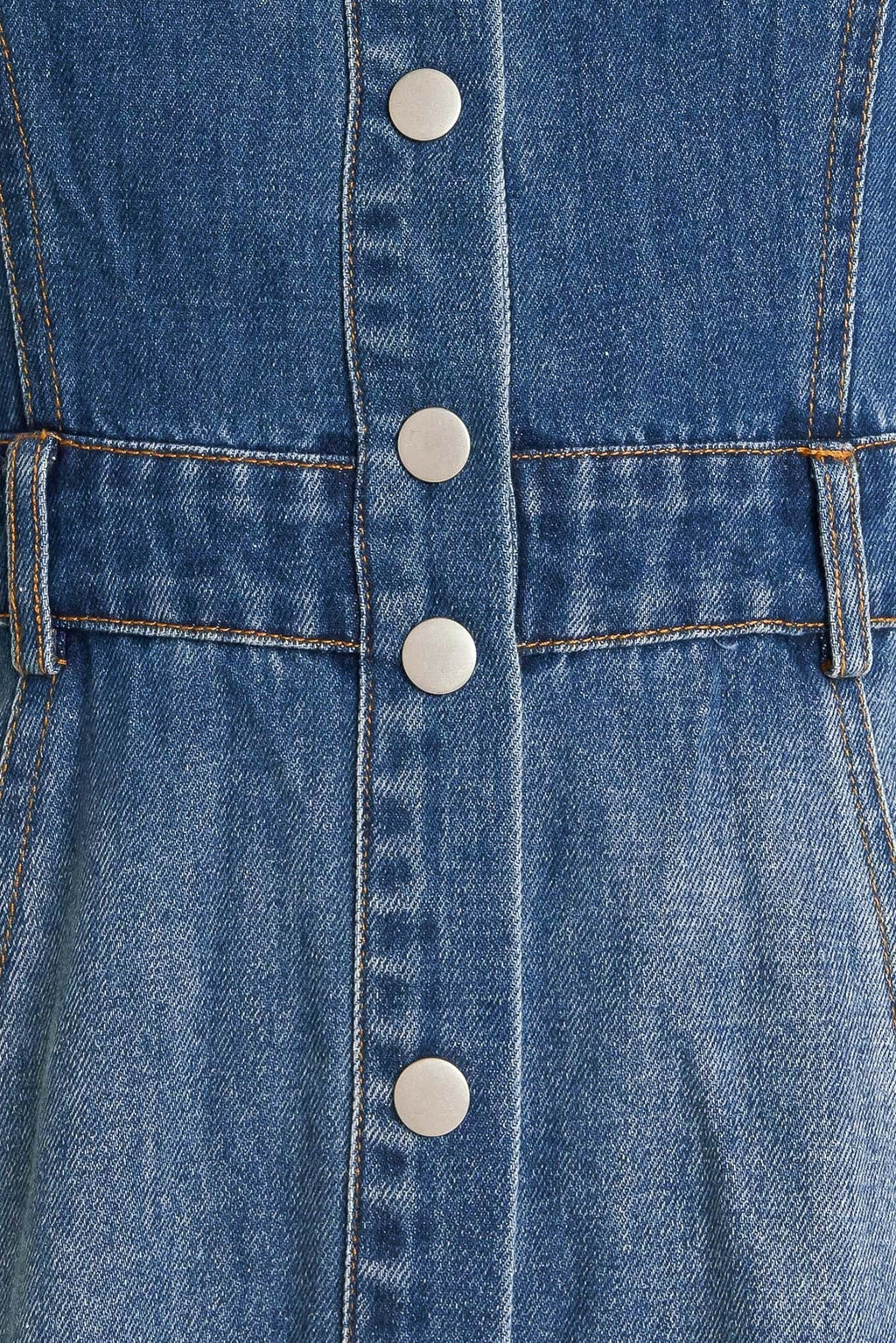 ELEGANT TOUCH DENIM MIDI DRESS Flying Tomato