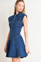BLUE CRUSH DENIM MINI DRESS Flying Tomato