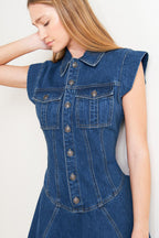 BLUE CRUSH DENIM MINI DRESS Flying Tomato