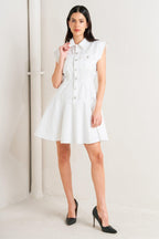 CONFIDENTLY YOURS WHITE WOVEN MINI DRESS Flying Tomato