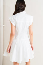 CONFIDENTLY YOURS WHITE WOVEN MINI DRESS Flying Tomato
