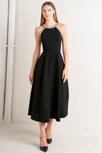 GALAXY CHARM WOVEN MIDI DRESS Flying Tomato