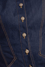 SLEEK CRAFT DENIM MINI DRESS Flying Tomato