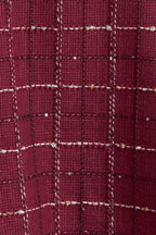 TWEED DOLL WINE WOVEN MINI DRESS Flying Tomato