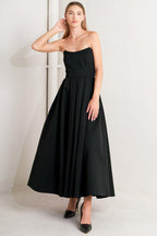 GALA NOIR WOVEN MIDI DRESS Flying Tomato