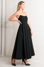GALA NOIR WOVEN MIDI DRESS Flying Tomato