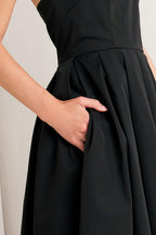 GALA NOIR WOVEN MIDI DRESS Flying Tomato