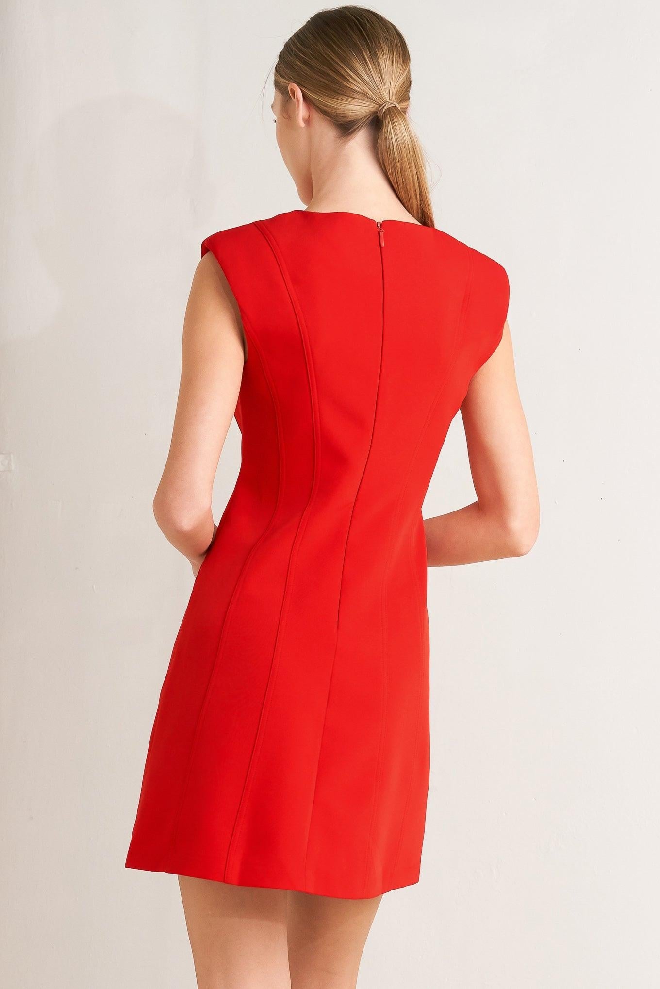 EFFORTLESS POLISH WOVEN SHIFT DRESS Flying Tomato