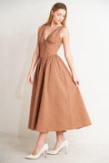 EARTHBOUND CHARM WOVEN MIDI DRESS Flying Tomato