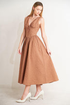 EARTHBOUND CHARM WOVEN MIDI DRESS Flying Tomato