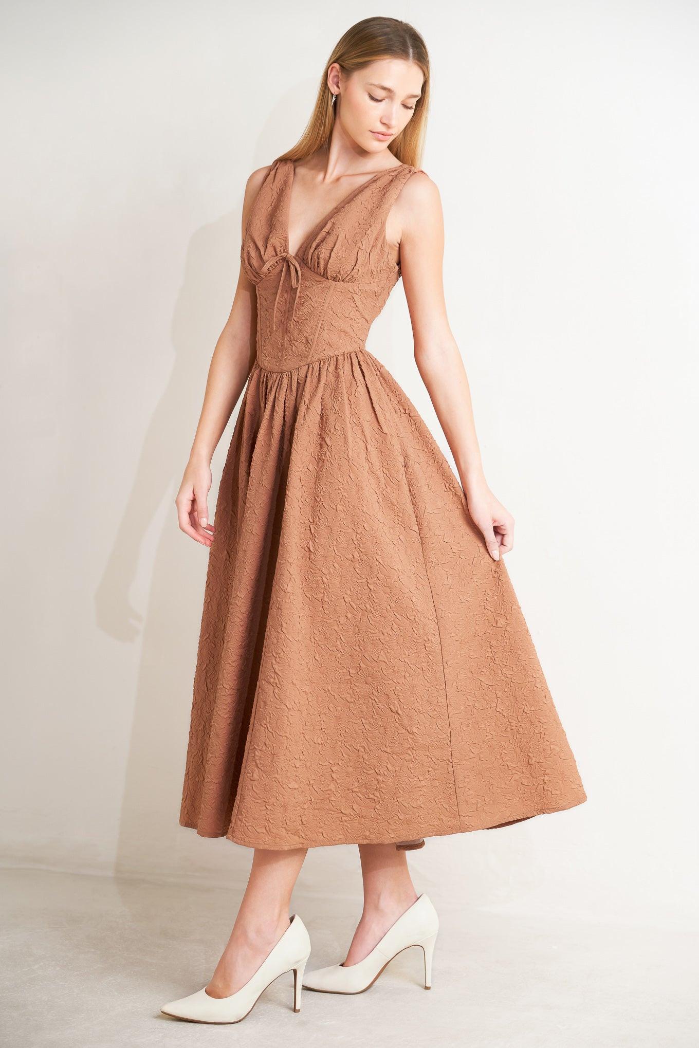 EARTHBOUND CHARM WOVEN MIDI DRESS Flying Tomato
