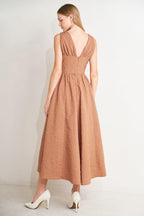 EARTHBOUND CHARM WOVEN MIDI DRESS Flying Tomato