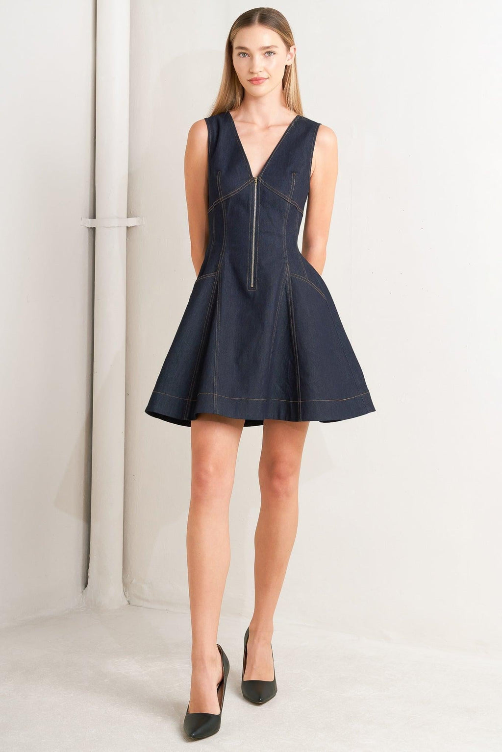 FRESH EDIT DENIM MINI DRESS Flying Tomato