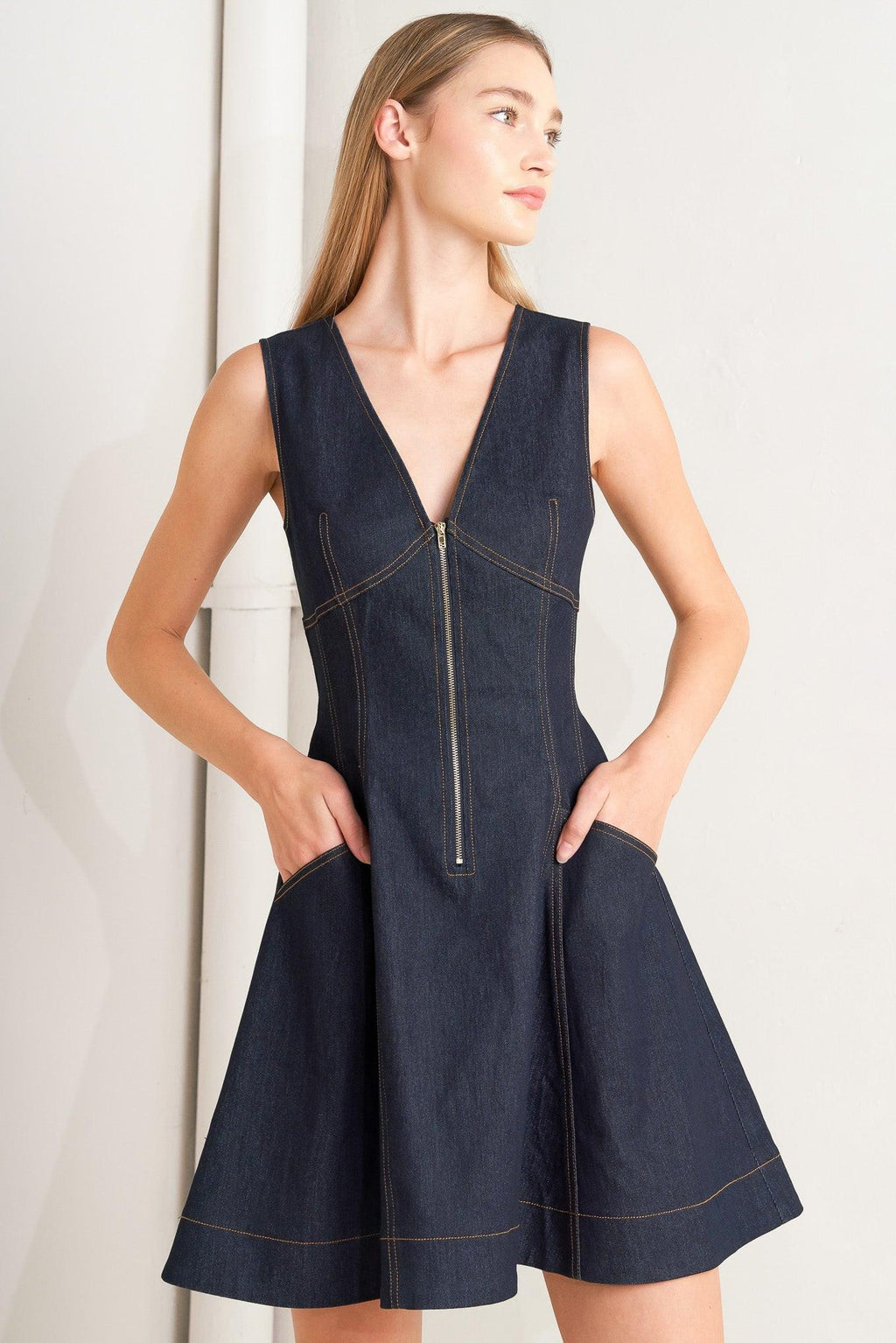 FRESH EDIT DENIM MINI DRESS Flying Tomato