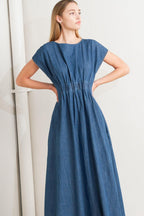 MODERN WORK DENIM MIDI DRESS Flying Tomato