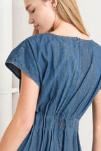 MODERN WORK DENIM MIDI DRESS Flying Tomato