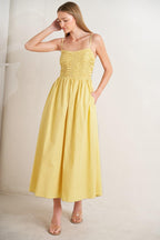 LEMON KISS WOVEN MIDI DRESS Flying Tomato