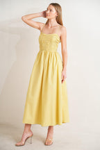 LEMON KISS WOVEN MIDI DRESS Flying Tomato