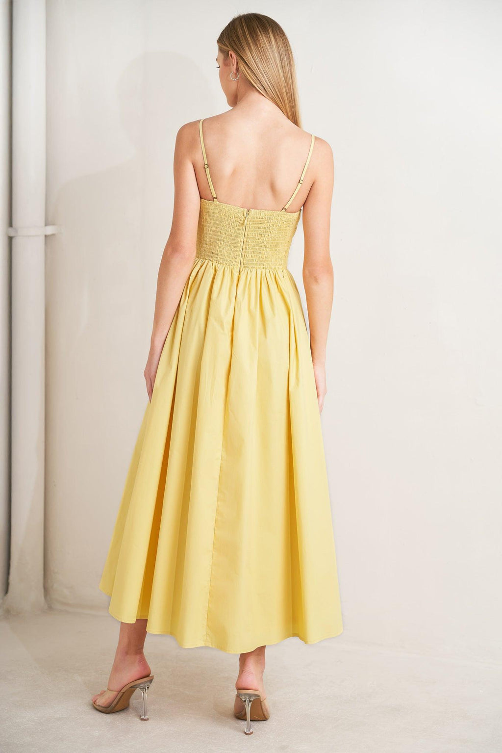LEMON KISS WOVEN MIDI DRESS Flying Tomato