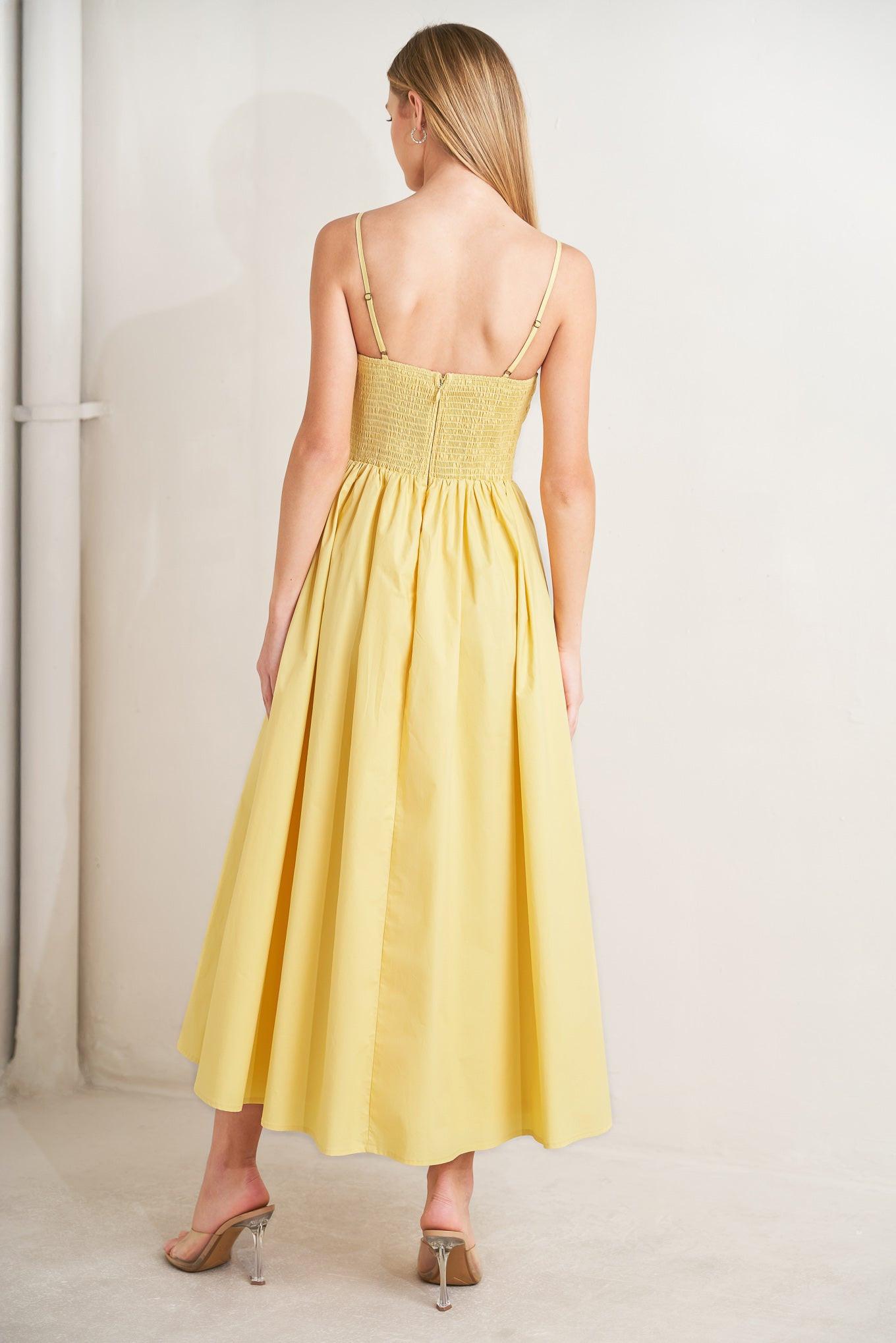 LEMON KISS WOVEN MIDI DRESS Flying Tomato