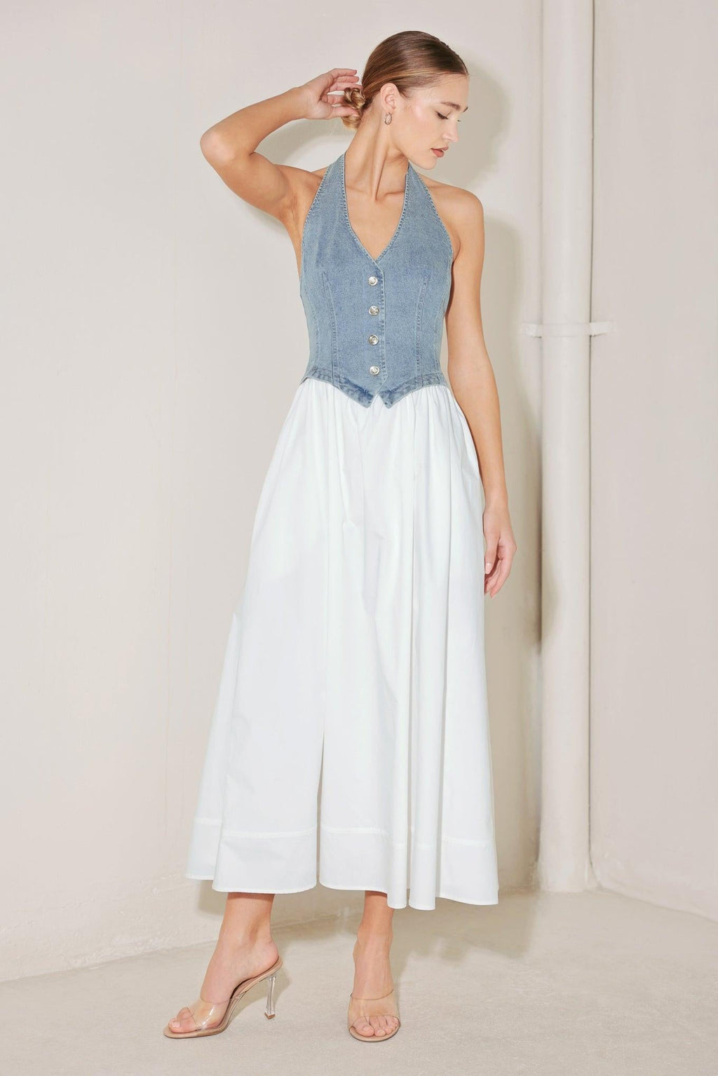 CITY TO COAST WOVEN MIDI DRESS Flying Tomato